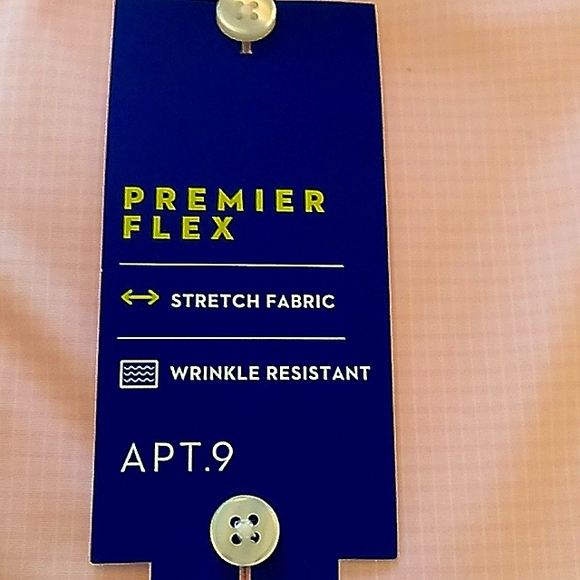 NWT Men's M Apt 9 dress shirt in subtle pink with white - Picture 2 of 5